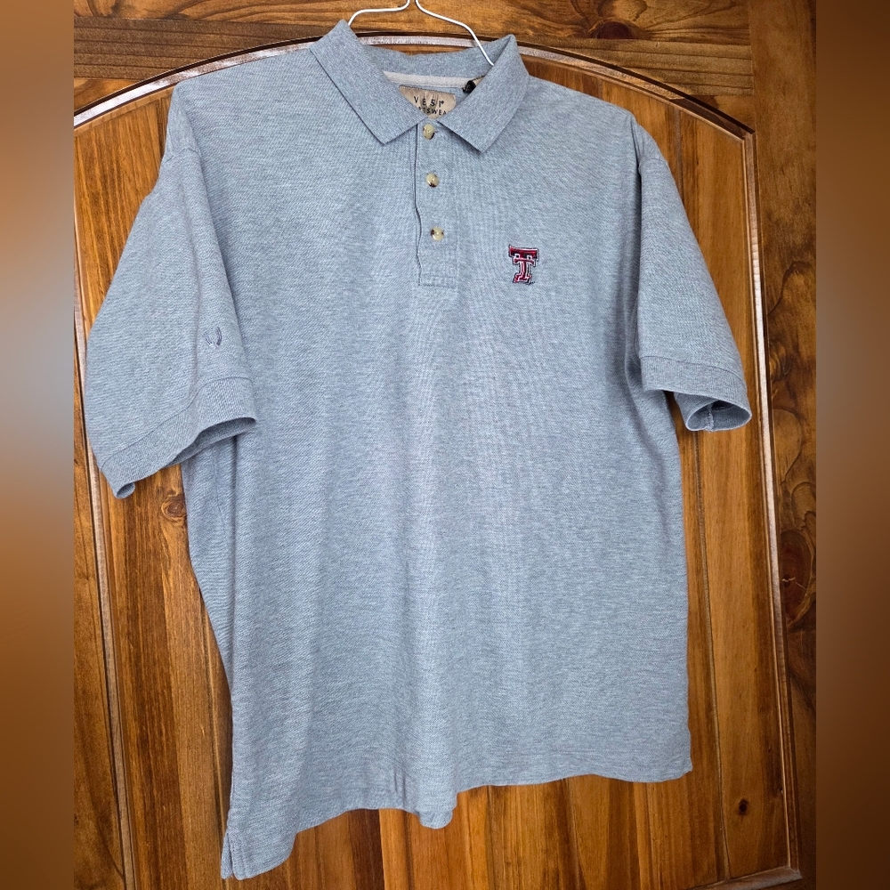 Men's Texas Tech Gray Polo Shirt Large